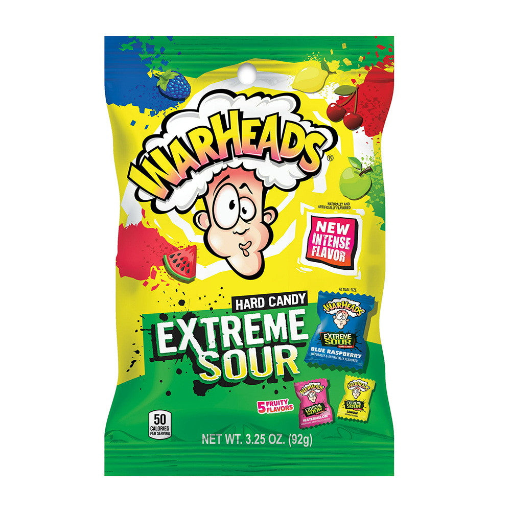 Warheads Extreme Sour Hard Candy, Assorted, 3.25 Oz